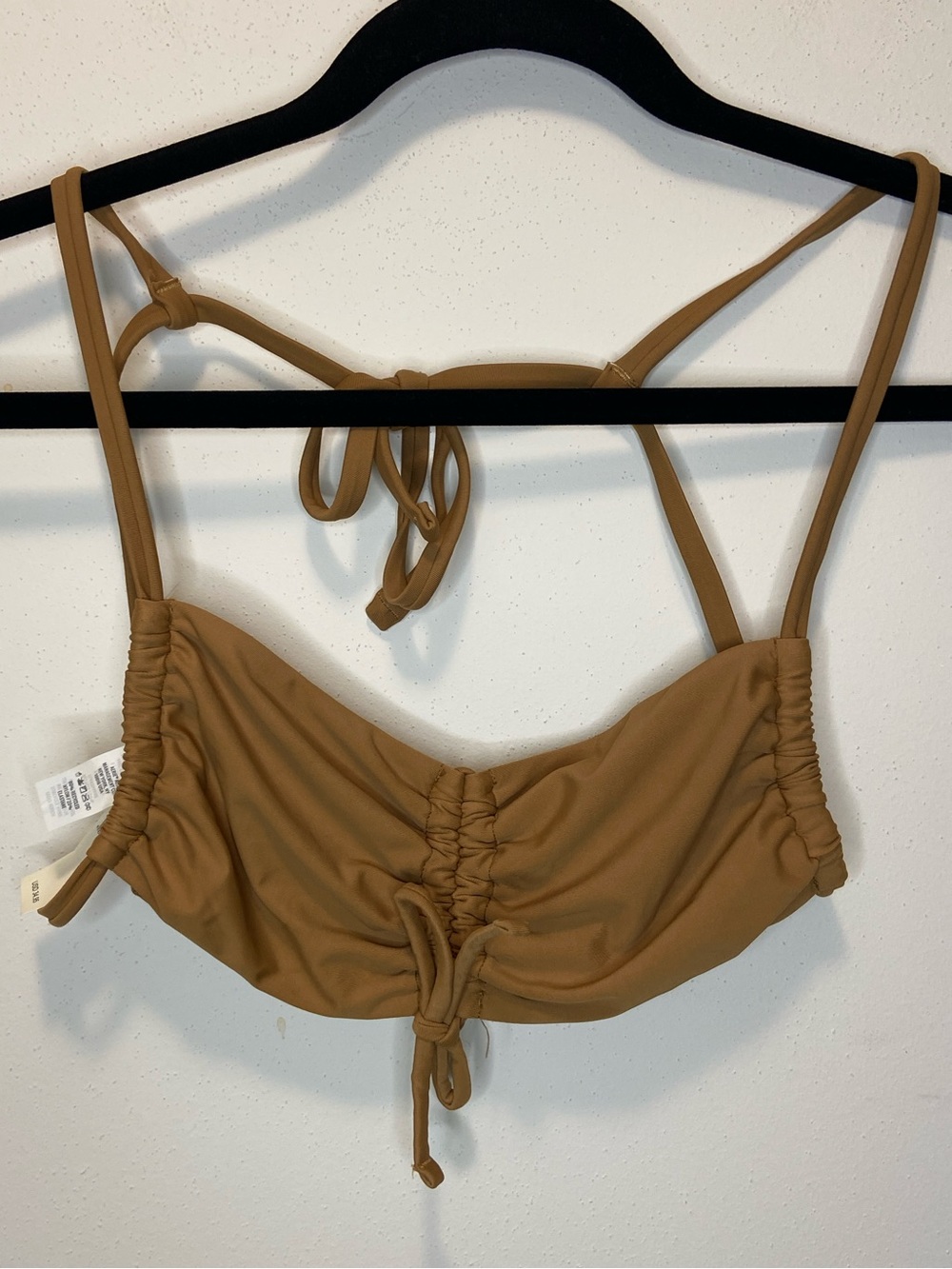 aerie Tan Ruched Swim Top